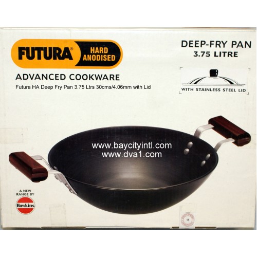 Futura Hard Anodized Deep Fry Pan 3.75 Liters with SS Lid AD375S