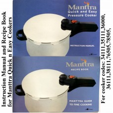 Manttra Instruction & Recipe Book Quick n Easy